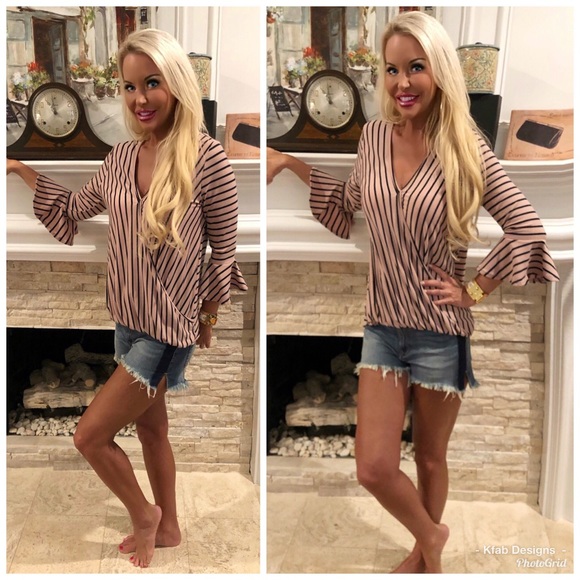 🌸LAST 1! Blush Surplice Hi Lo Ruffle Top! - Picture 5 of 5